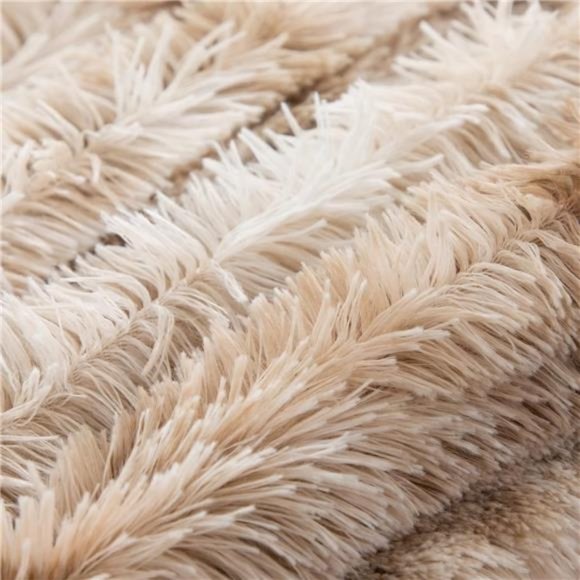 Fuzzy Faux Fur Throw Blanket Tie-dye Beige Super Soft Cozy Plush Fuzzy Shaggy - Picture 4 of 6